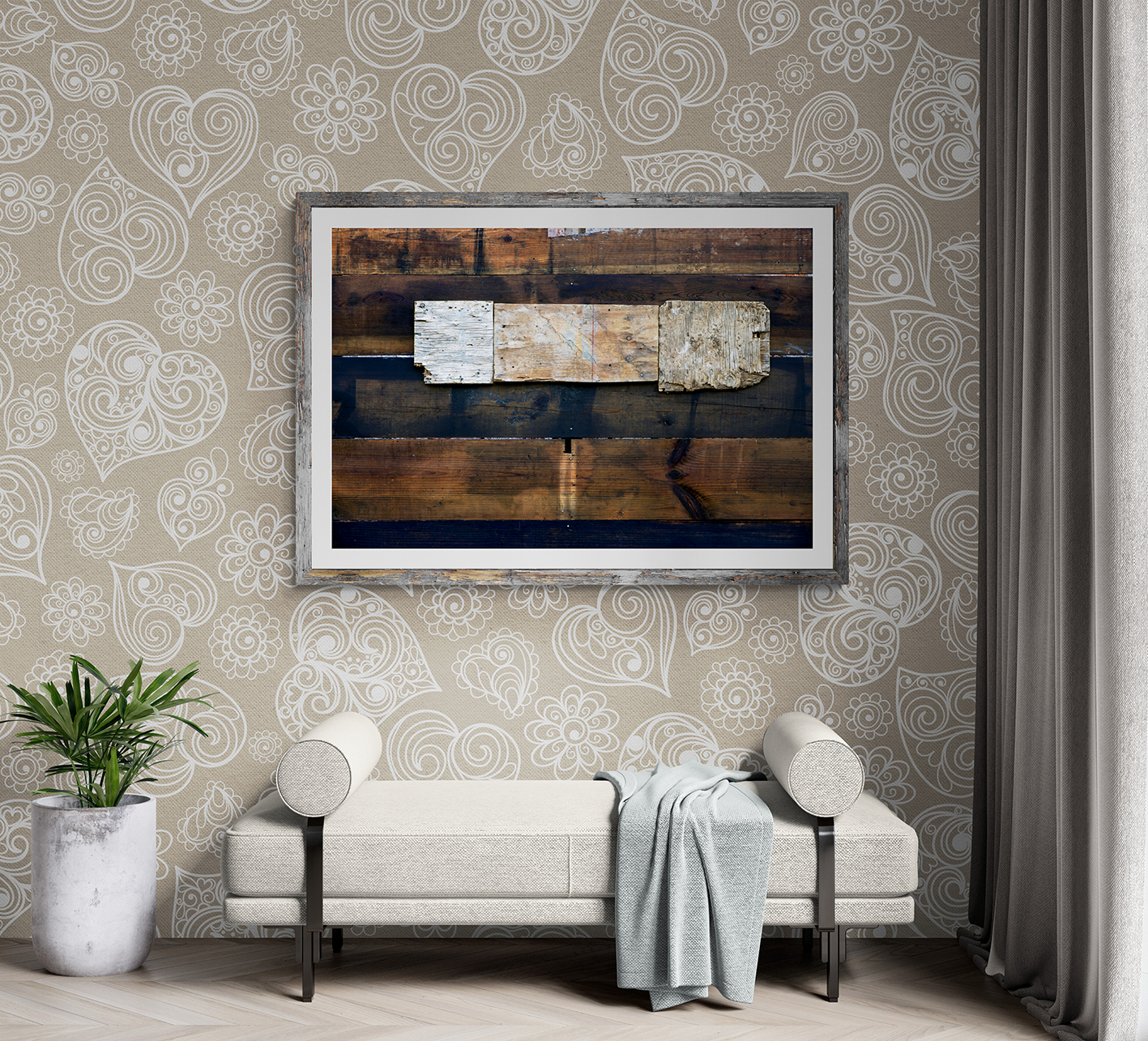 Abstract framing of a wooden fence