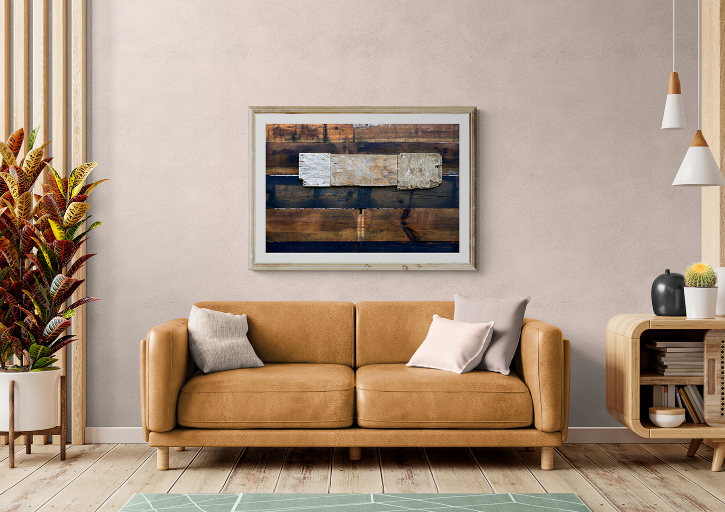 Abstract framing of a wooden fence