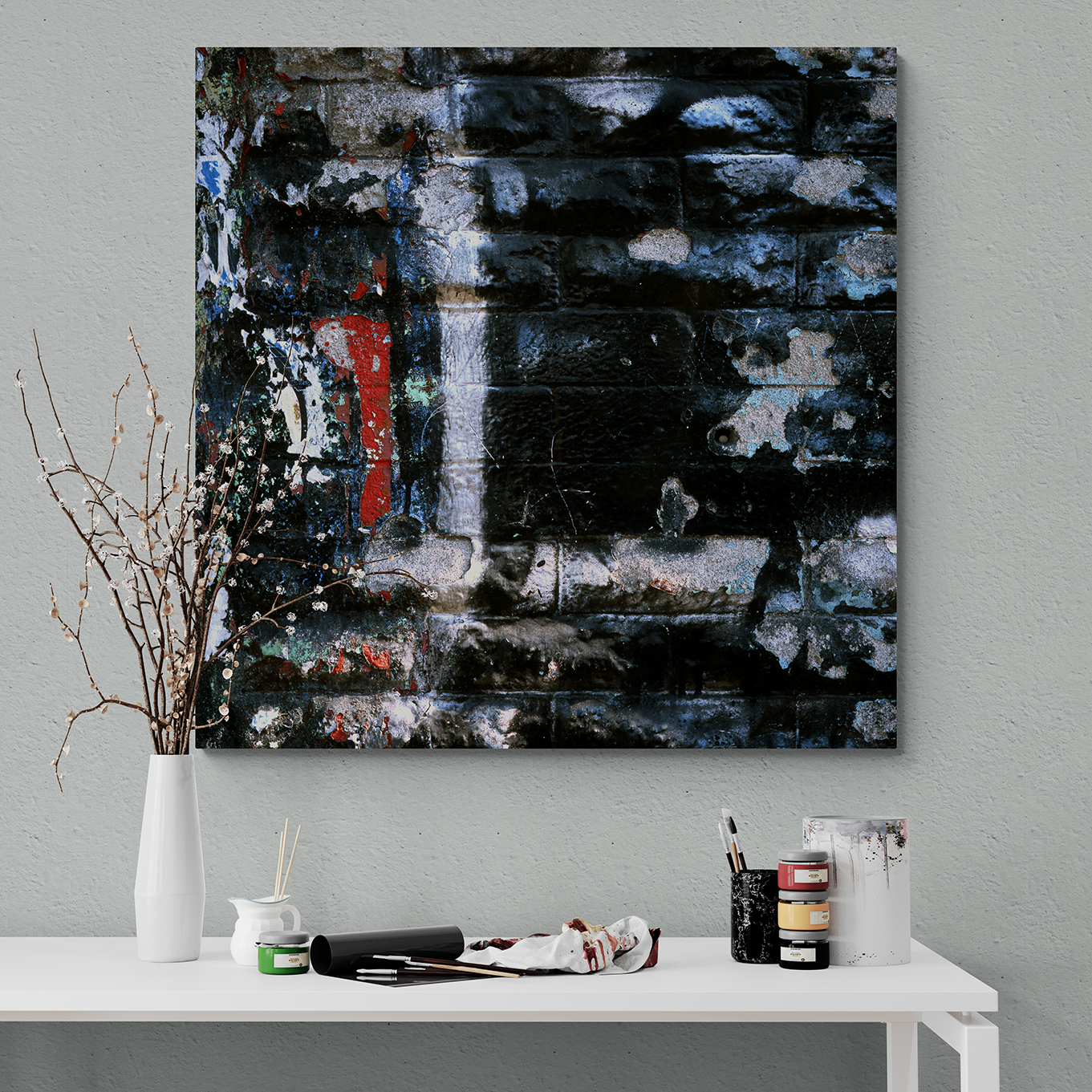 Texture and colors on a black background