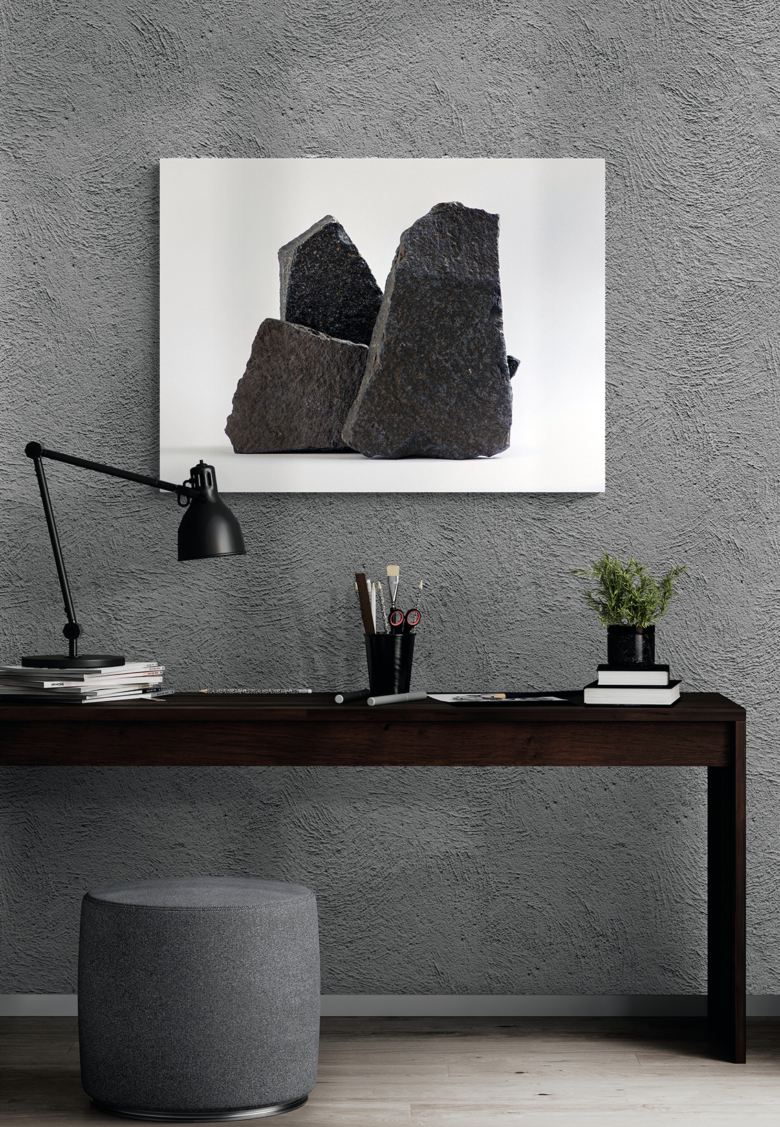 Three slabs on a white background
