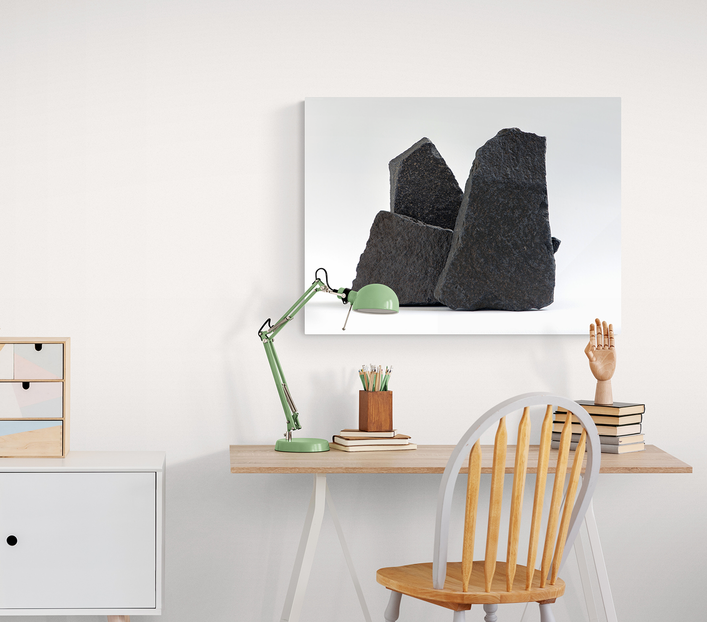 Three slabs on a white background