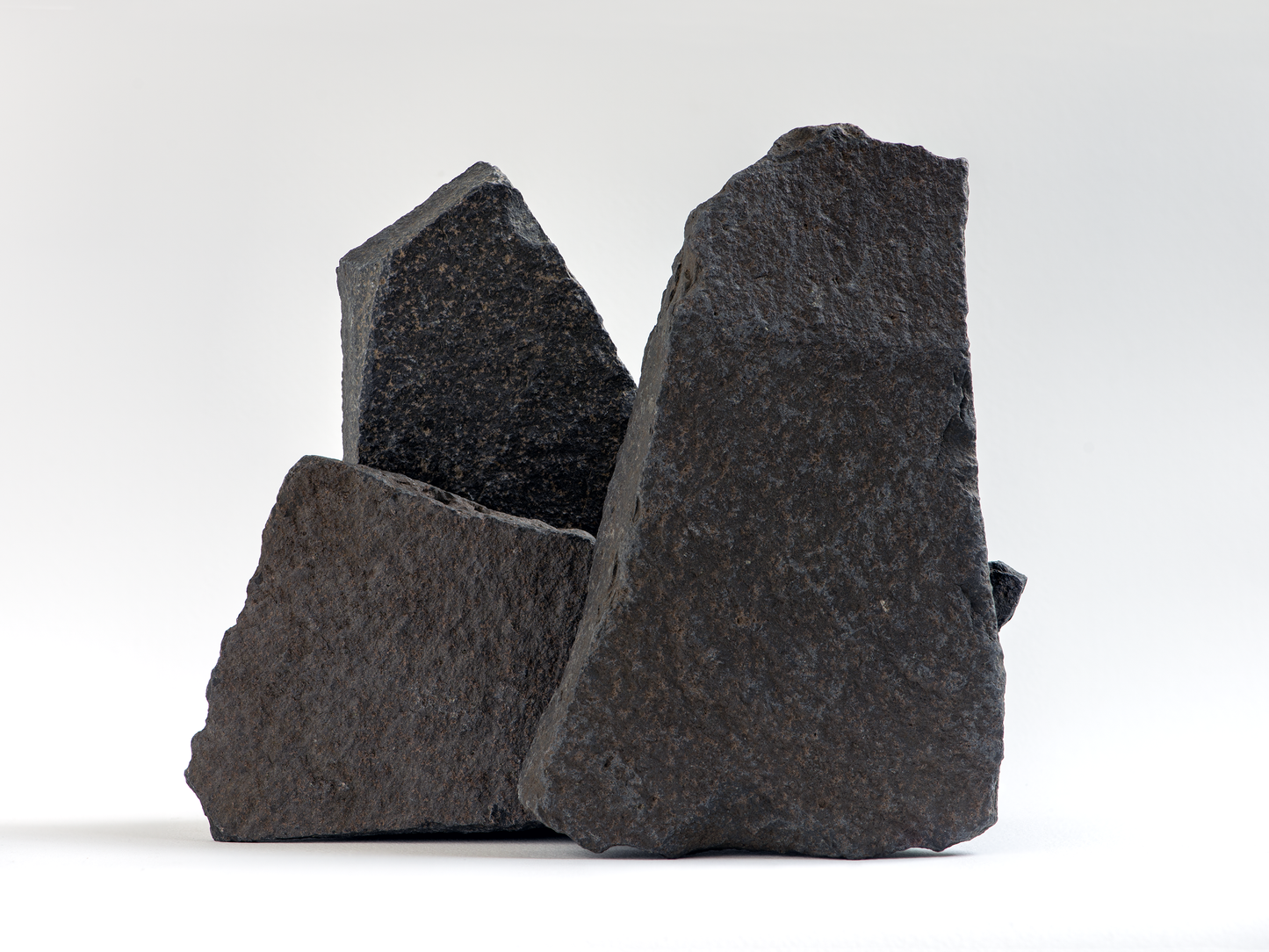 Three slabs on a white background