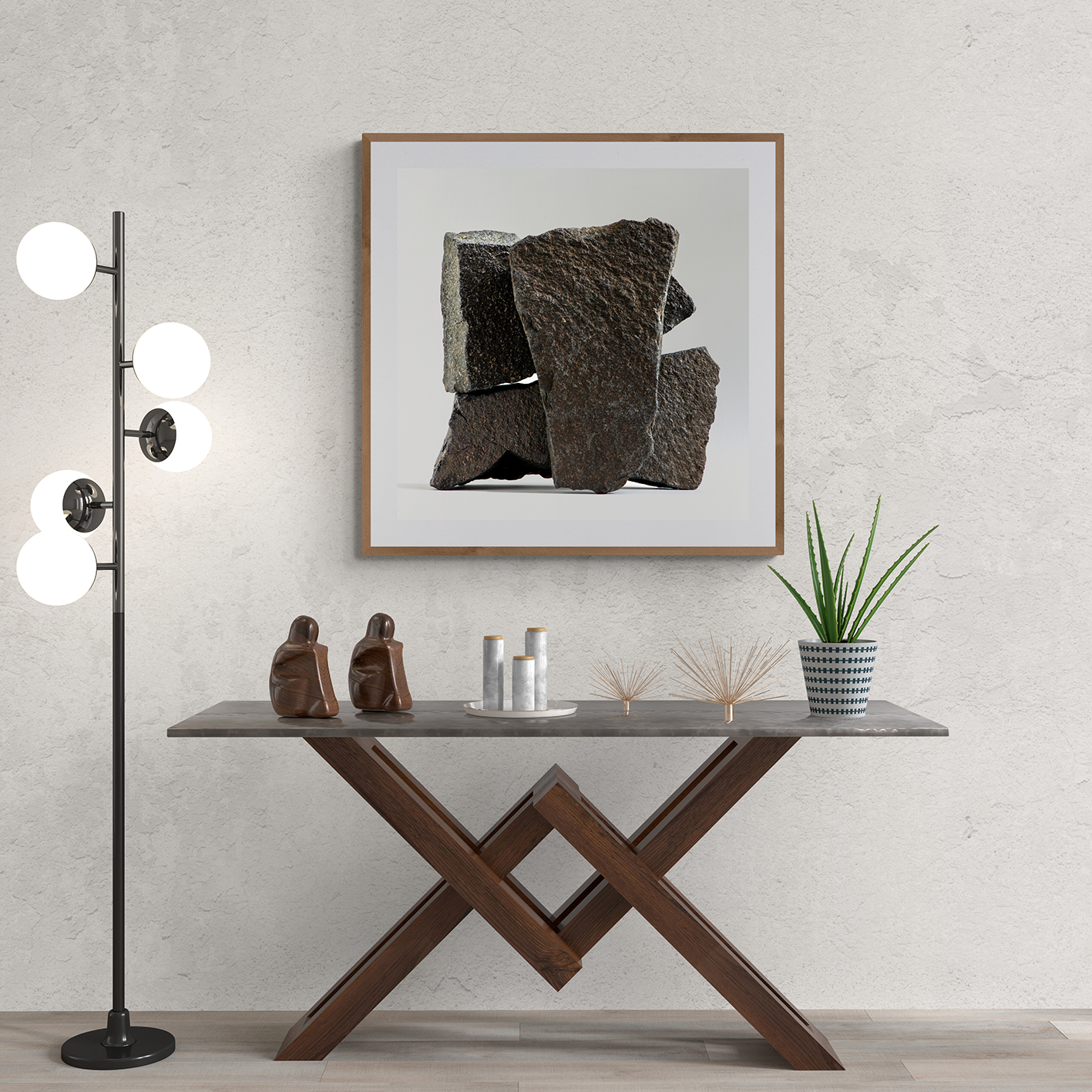 Arrangement of three slabs