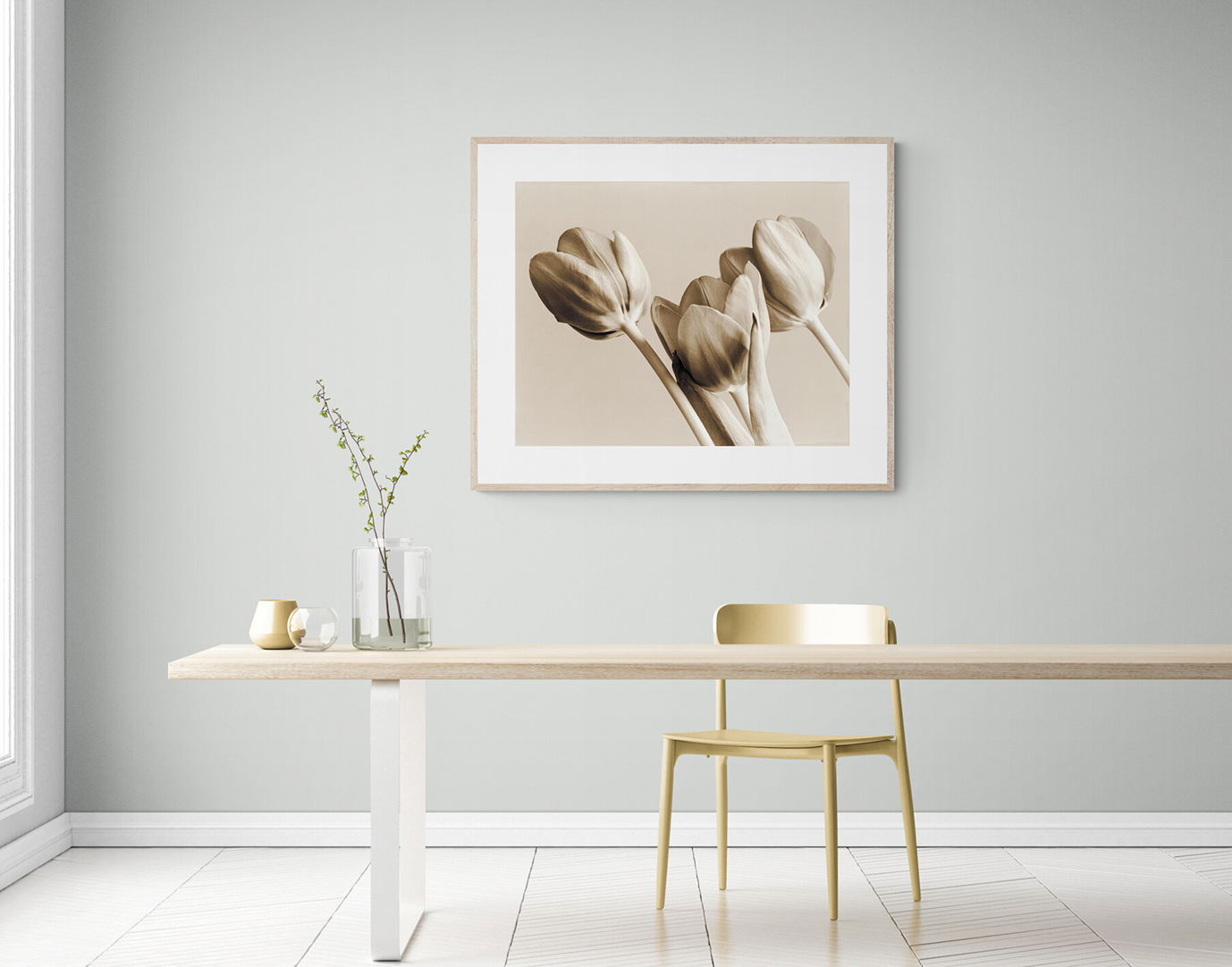 Tulip arrangement in sepia