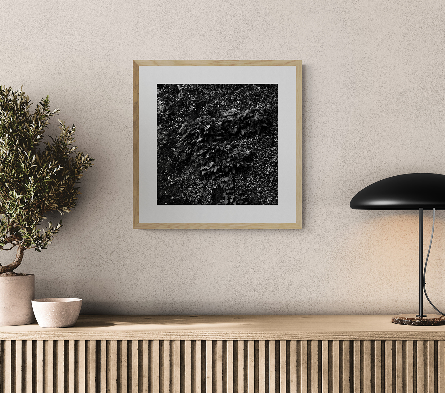 Leaves on the rocks