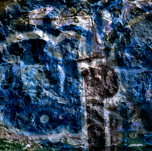 Textura azul en pared